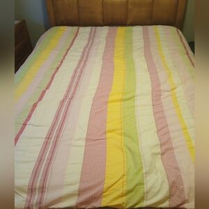 Pottery Barn Kids Gingham Queen Striped Quilt